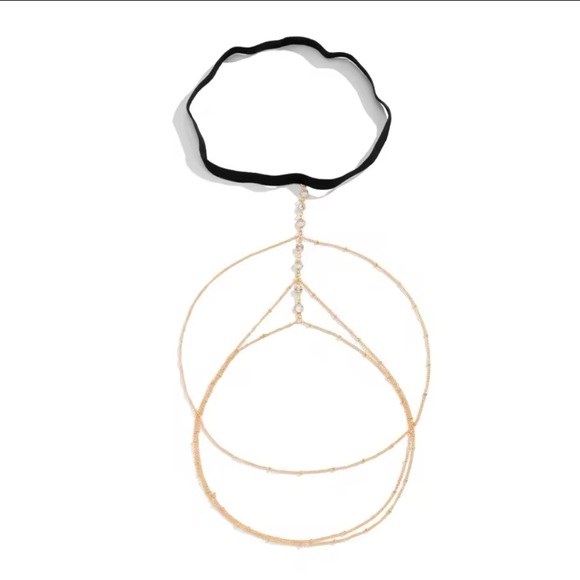 Lucia - Dress Decorate Sexy Elastic Band,Multilayer  Chain&Crystals (Adjustable) - Picture 5 of 6